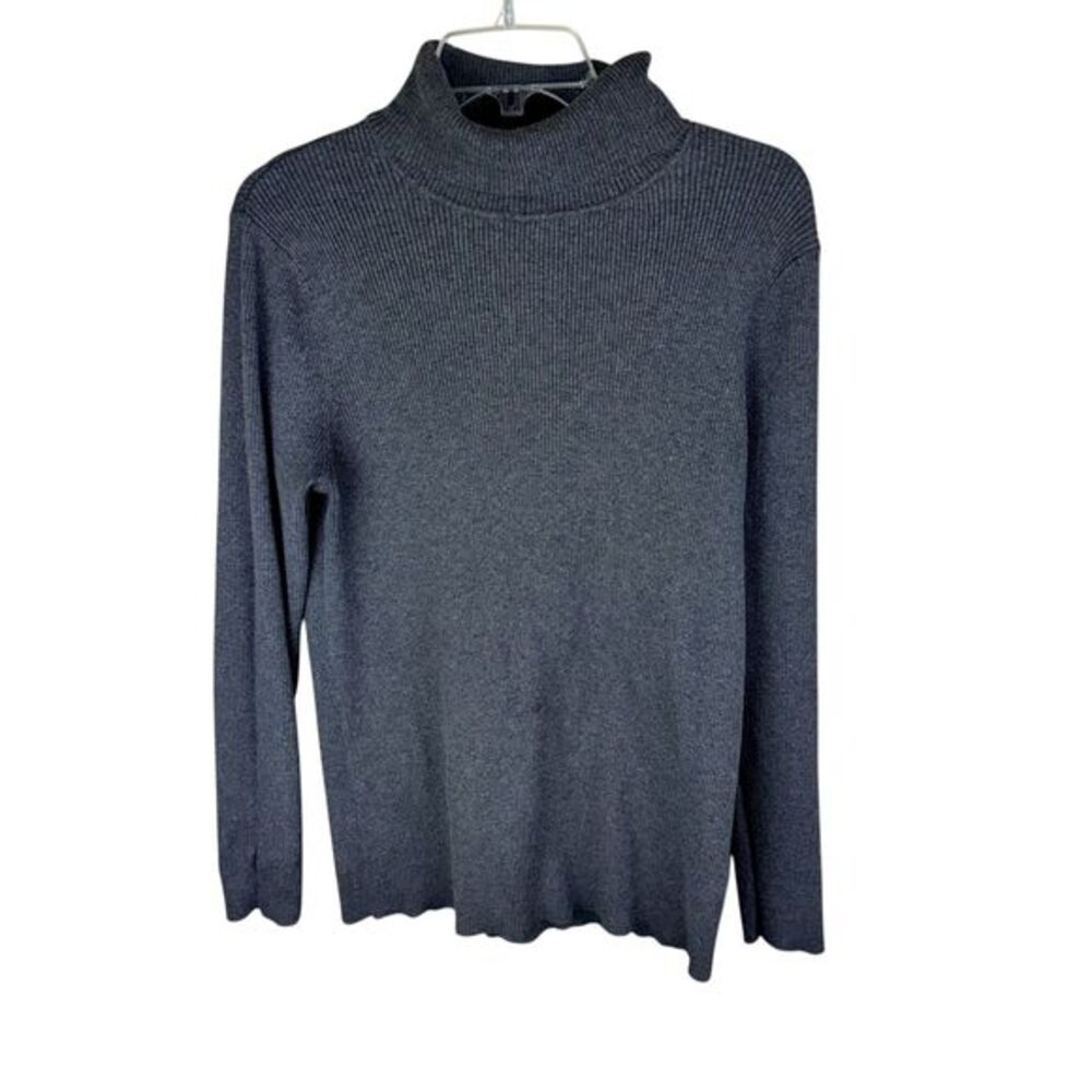 Lands' End Women's XL Turtleneck Gray Winter Fall Classic Preppy